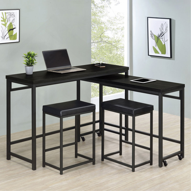 Black 4-Piece Counter Height Table Set