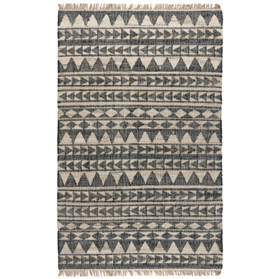 Camille Geometric Area Rug in Black/Beige