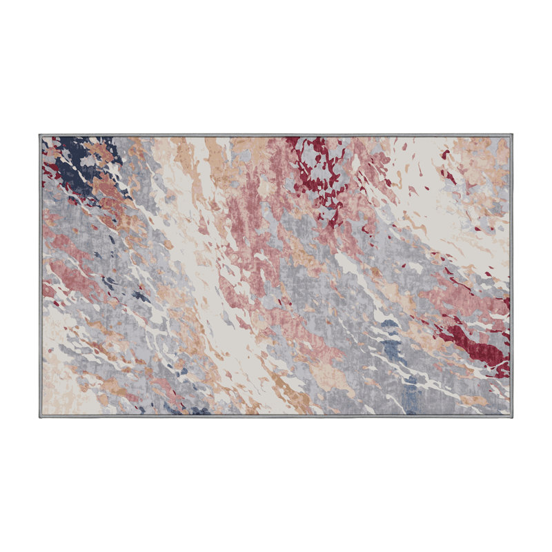 Tapis gris soyeux et moelleux, Rectangle 6 pi x 9 pi