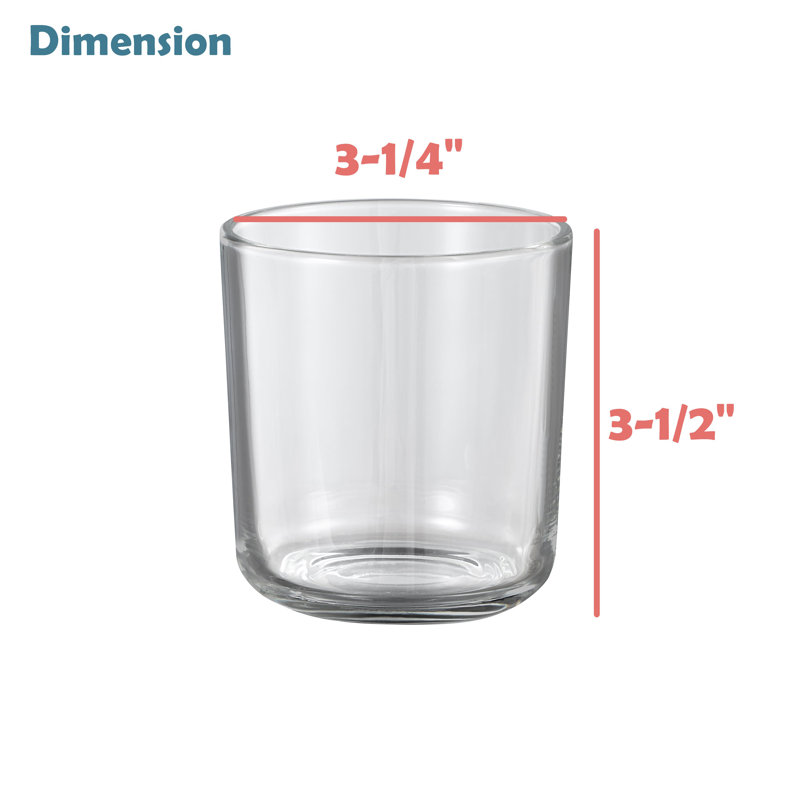 Ensemble de porte-votives en verre 4 pièces, H 3,5 po x l 3,125 po x P 3,125 po