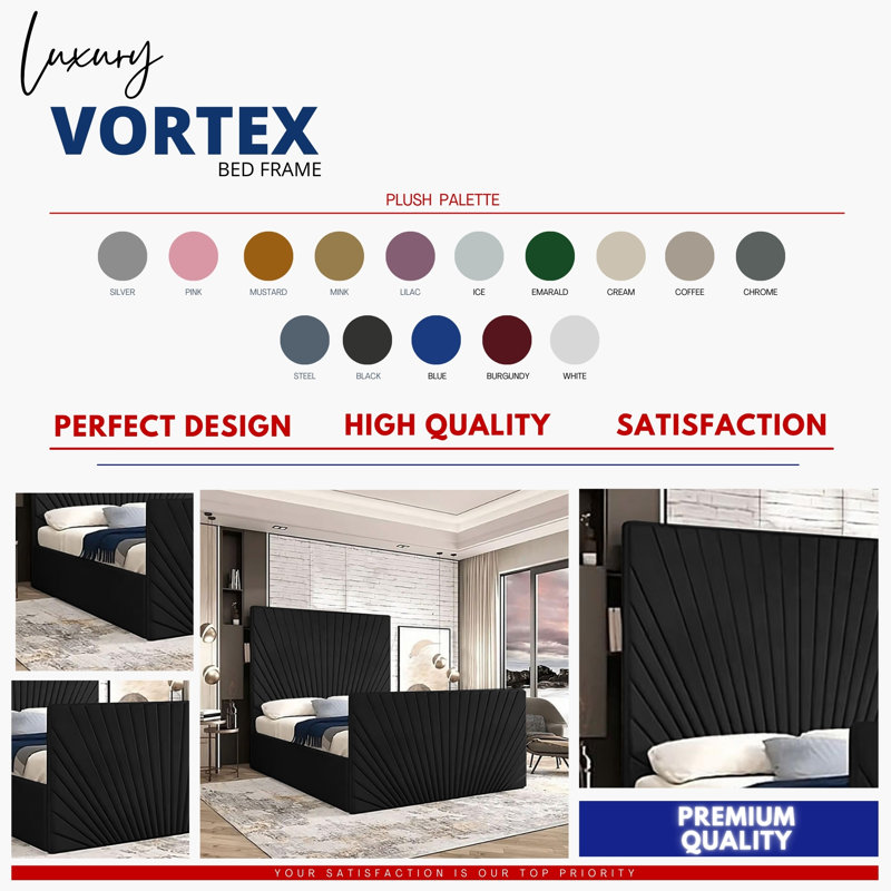 Buckingham Chesterfield Velvet Upholstered Bed Frame - Deep Button, Sprung Slats, Super King (6'), Black