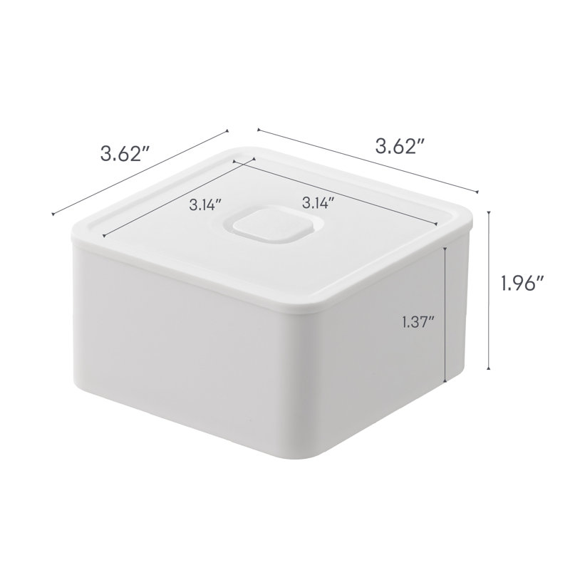 Compact White Silicone-Lined Vacuum-Sealing Food Storage Container