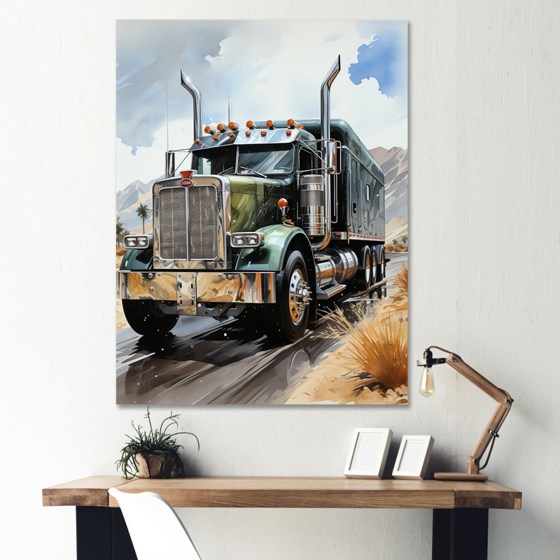 «Sawna Semi Truck Carbon Fiber I», reproduction sur toile, H 20 po x l 12 po x P 1 po, Toile tendue