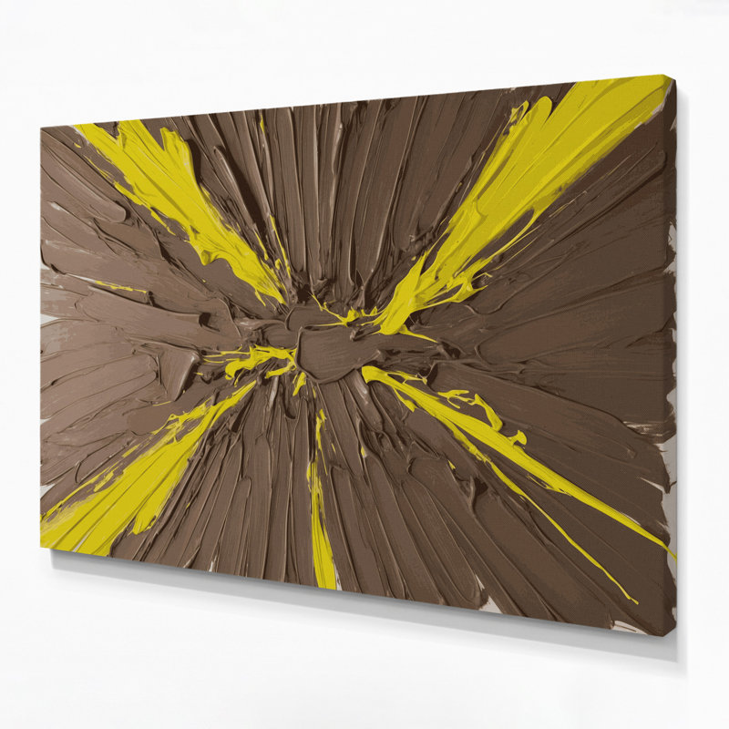 Neo Expressionism 71 Brown Canvas Wall Art, 24" H x 36" W