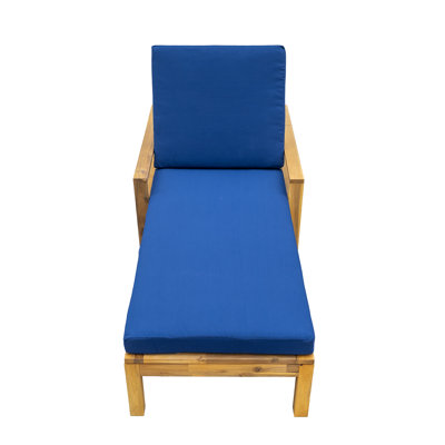 Acacia Wood Adjustable Backrest Outdoor Lounge Chair, Suitable For Gardens, Terraces, And Poolside Areas