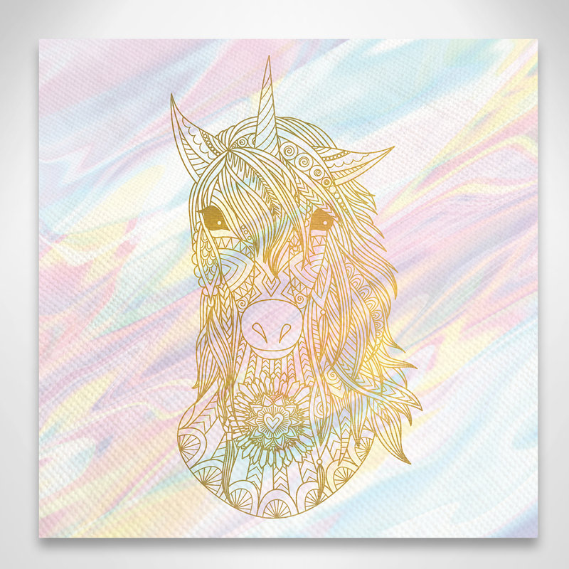 Dreaming licorne 2, H 16 po x l 16 po x P 1,5 po, Toile