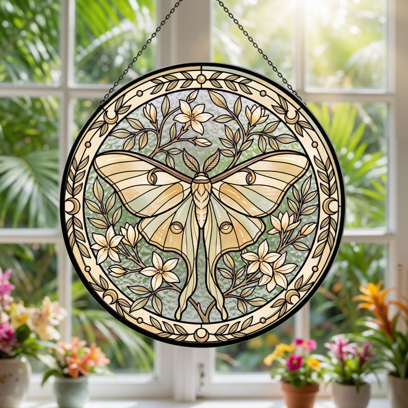 Vitrail Moth Floral, H 7,8 po