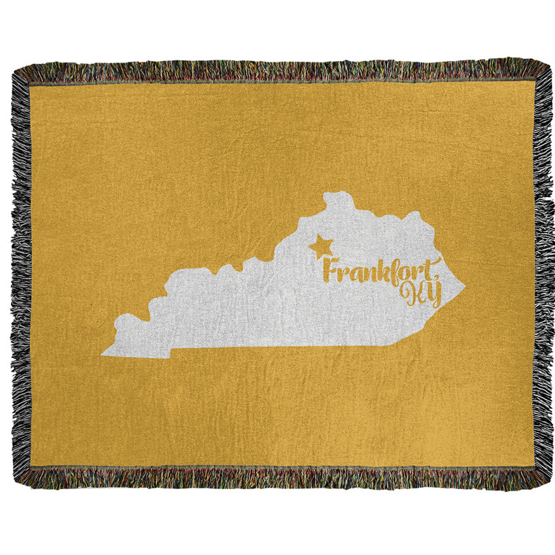 Jeté en coton tissé frankfort kentucky, l 37 po x L 52 po, Jaune