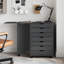Commode à 7 tiroirs avec bureau et roulettes en bois de pin massif de 41,5 po x 29,4 po Jennoustia Moss-348749200
