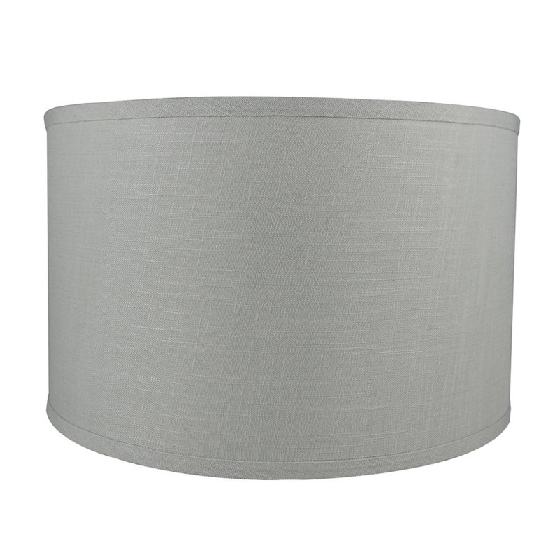 Abat-jour tambour en lin classique 16 po, Gris