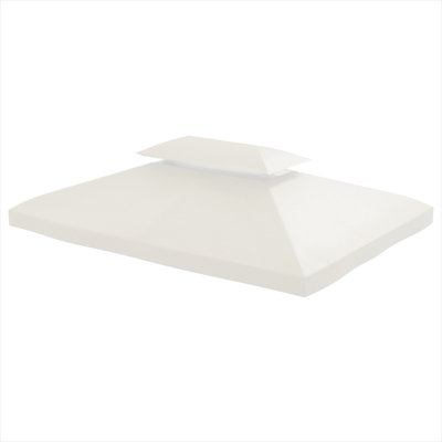 Polyester Gazebo Canopy Top Replacement for 10 x 13 ft Frame, Two-Tier Ventilated Roof, Crisp White