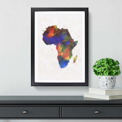 Map of the Continent of Africa in Abstract - Framed Print