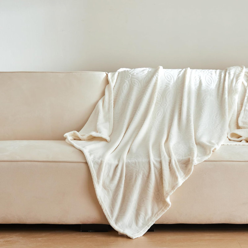 Jeté pour couvertures douces et moelleuses pour femmes, Crème, crème