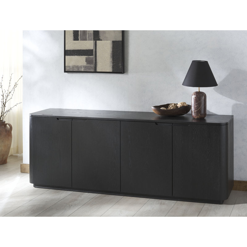 Liadonna 4 Door Wood Sideboard, Black