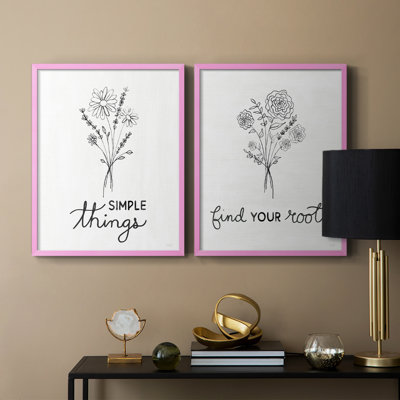 Croquis simple - Impression encadrée de qualité supérieure - Prêt à être accroché - aucun clou requis - aucun clou requis
