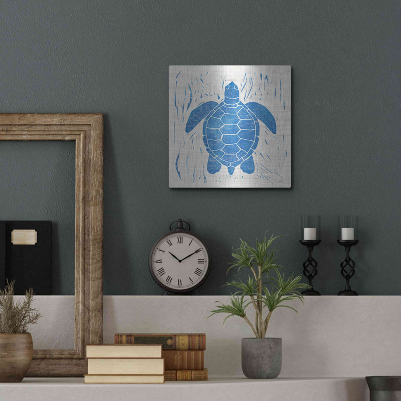 «Sea Creature Turtle Blue» par Courtney Prahl, H 12 po x l 12 po