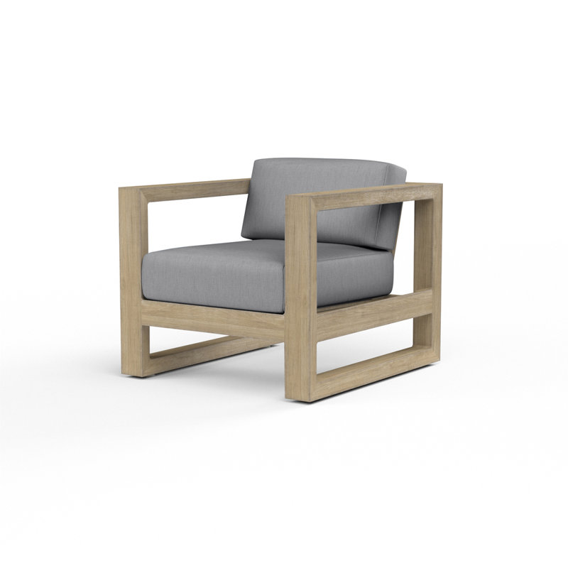 Vienna Premium Teak Outdoor Lounge Chair, Canvas Granite Sunbrella® Canvas