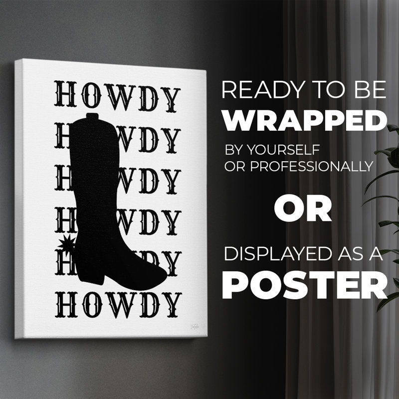 Howdy - Impression sur toile seulement - NON-CADRE, H 60 po x l 40 po