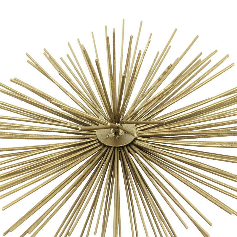 Radiant Gold Metal 3D Starburst Wall Sculpture Set, 6", 9", 12" Width