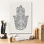 Toile épique Graffiti «Hamsa 1 argent» par Courtney Prahl, 18 po x 26 po