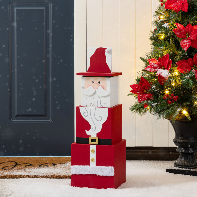Décoration de Noël réversible en forme de porche 24,5 "H Père Noël et casse-noisette