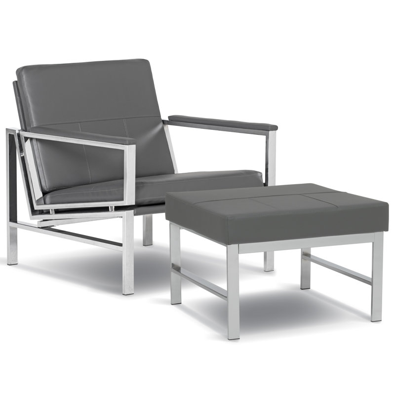 Fauteuils d'appoint, Gray Faux Leather