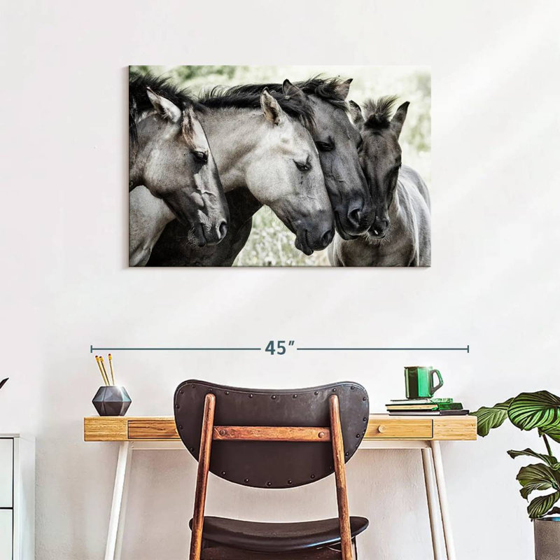 Van Den Four Konik Horses, 24" H x 36" W