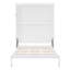 Lit escamotable double pleine grandeur avec tablettes intégrées, lit escamotable pliable peu encombrant, blanc