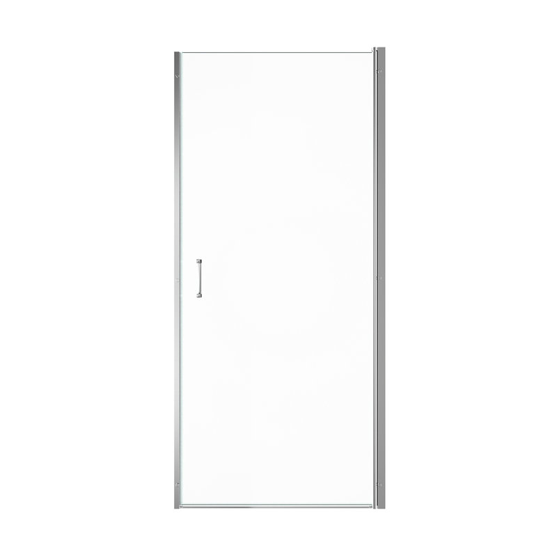 Porte de douche pivotante semi-sans cadre avec verre trempé de 1/2 po (6 mm), Chrome