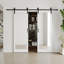 Barn Door - 1 Panel Mirror Design Sliding Door White MDF With Hardware Kit For Pantry, Closet-115142017-115142023
