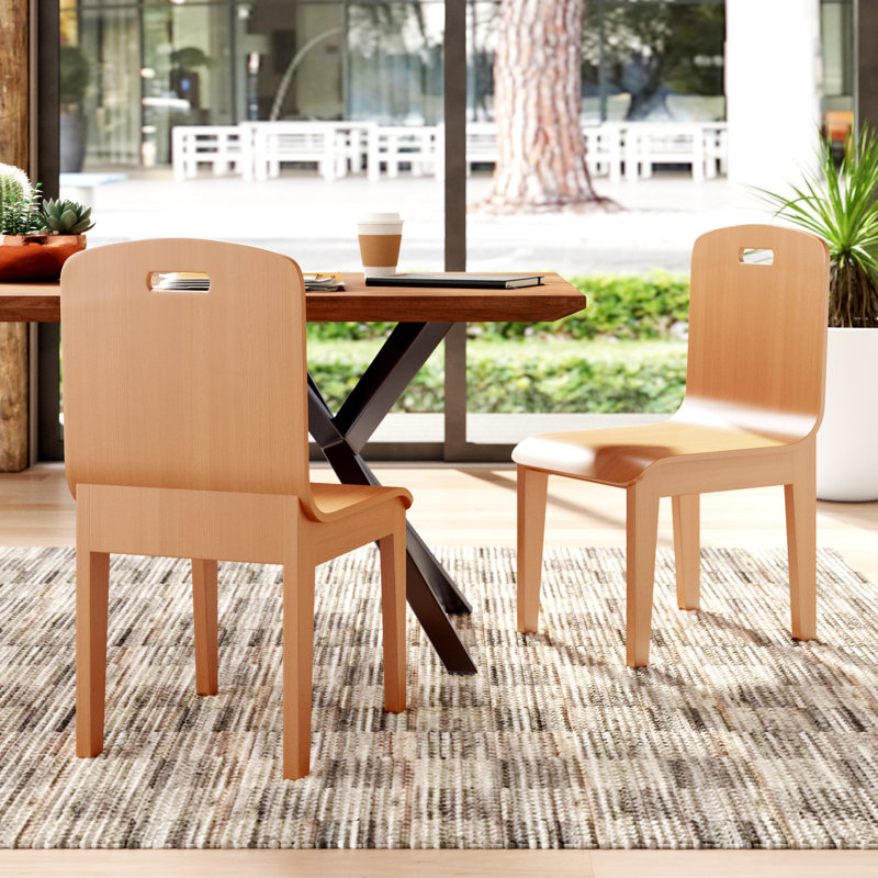 Chaise de salle à manger courbée, Naturel