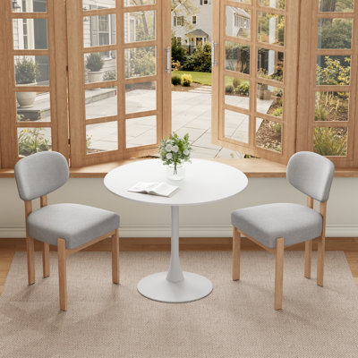 31.5 White Round Pedestal Dining Table