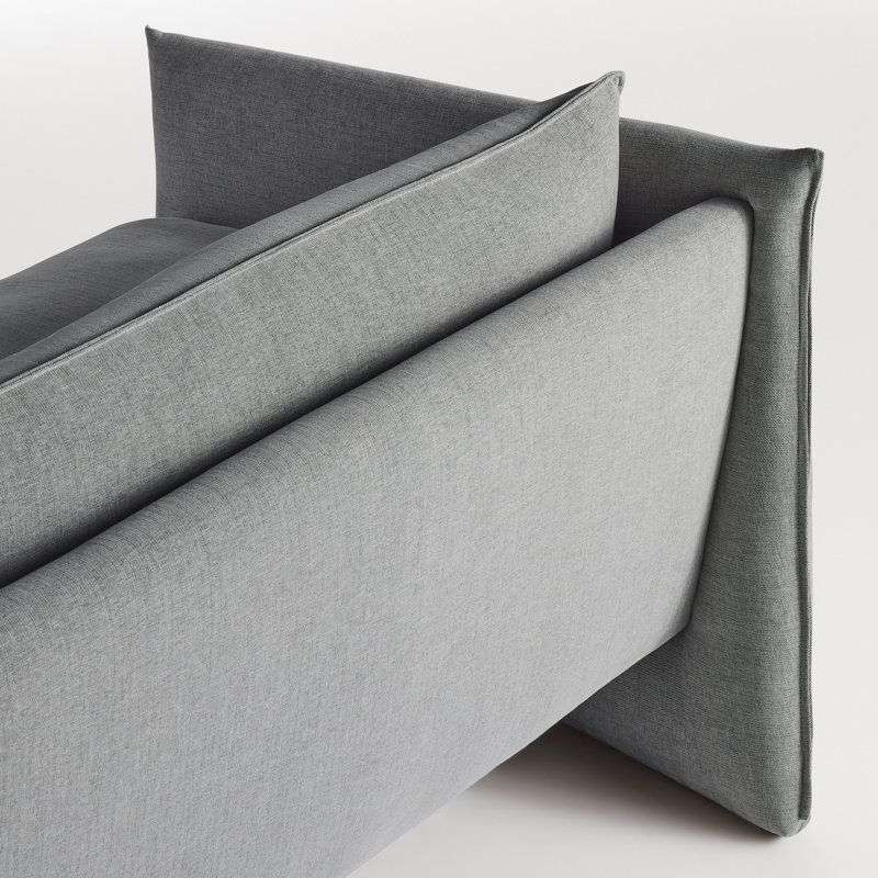 Softmore Sofa, 34" H x 74" W x 40" D, Kvadrat Guest Gray Blue Polyester