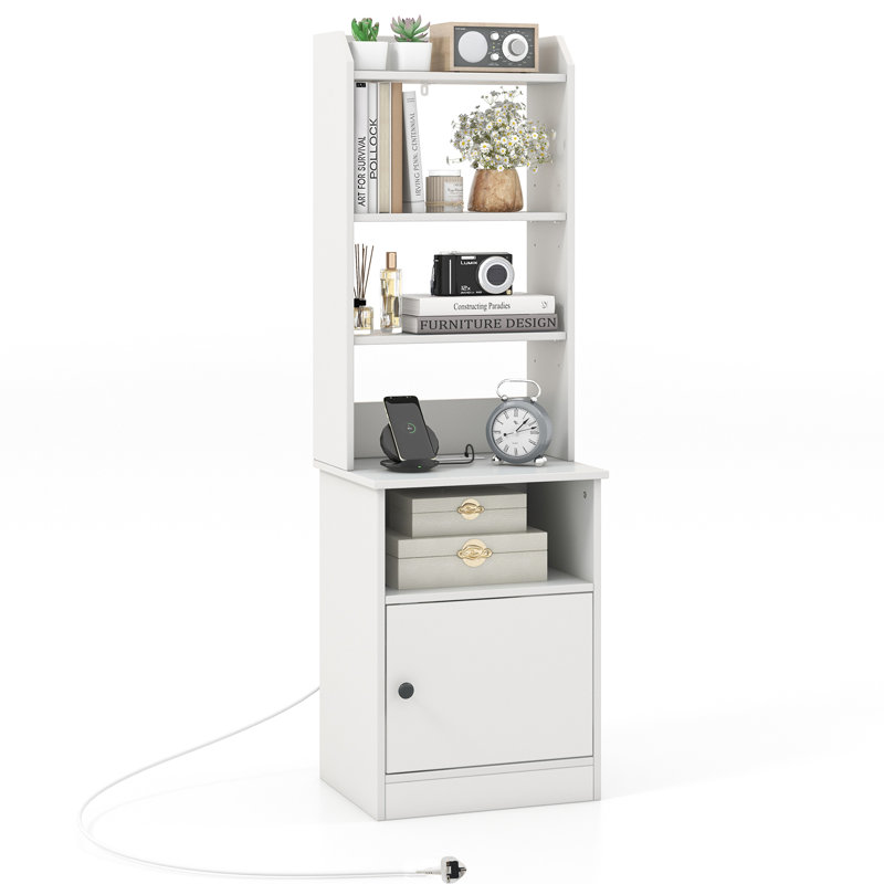 45cm W Manufactured Wood Bedside Table, White