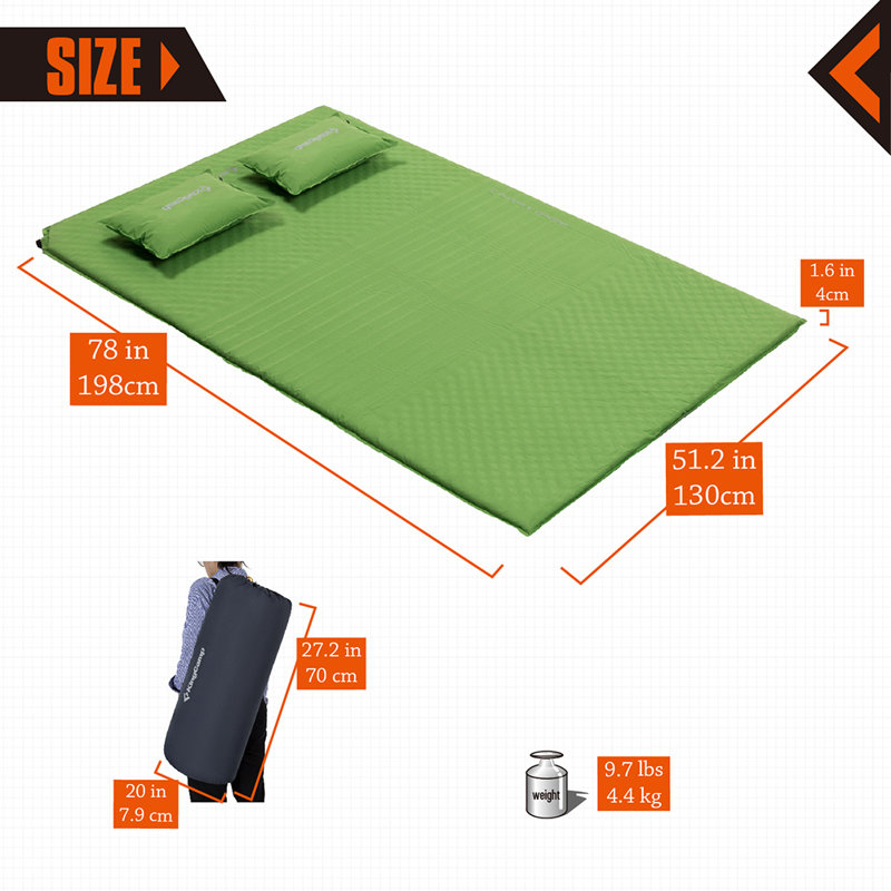 Tapis de camping double avec matelas Kingcamp