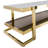 Modern Metal and Glass Coffee Table Marble Look-1108232891
