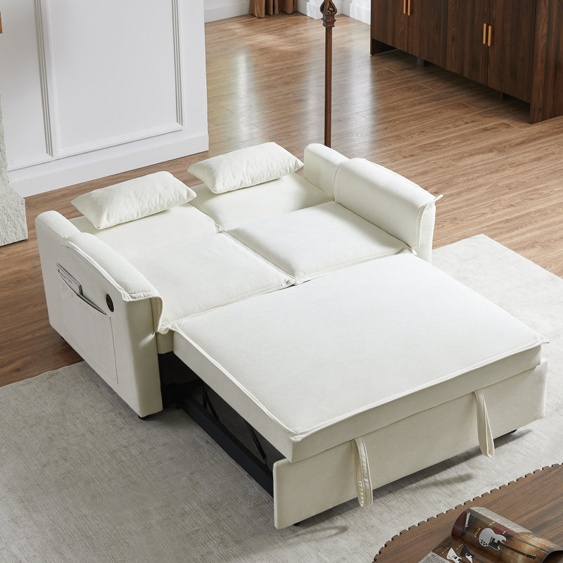 Lit réglable pour petits appartements - Canapé-lit de conception moderne avec tissu et dossier en velours doux