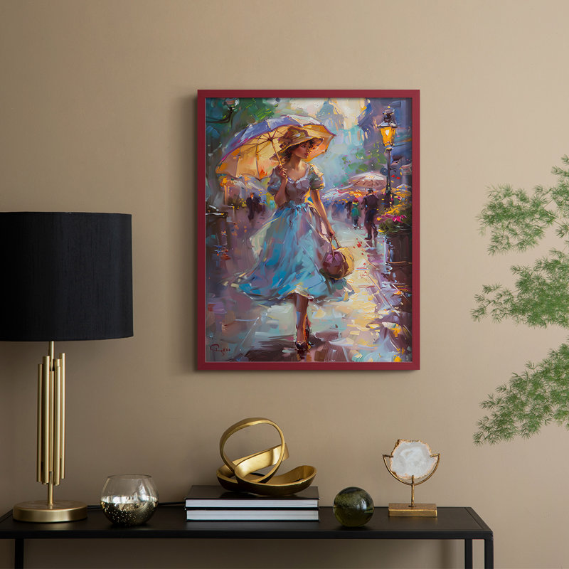 «WOMEN Series DCCL XXXI», reproduction encadrée - bois massif, H 11 po x l 9 po, Rouge