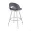 Tabouret tournant en acier inoxydable brossé avec similicuir gris-1464174075-1464174069-1464174071
