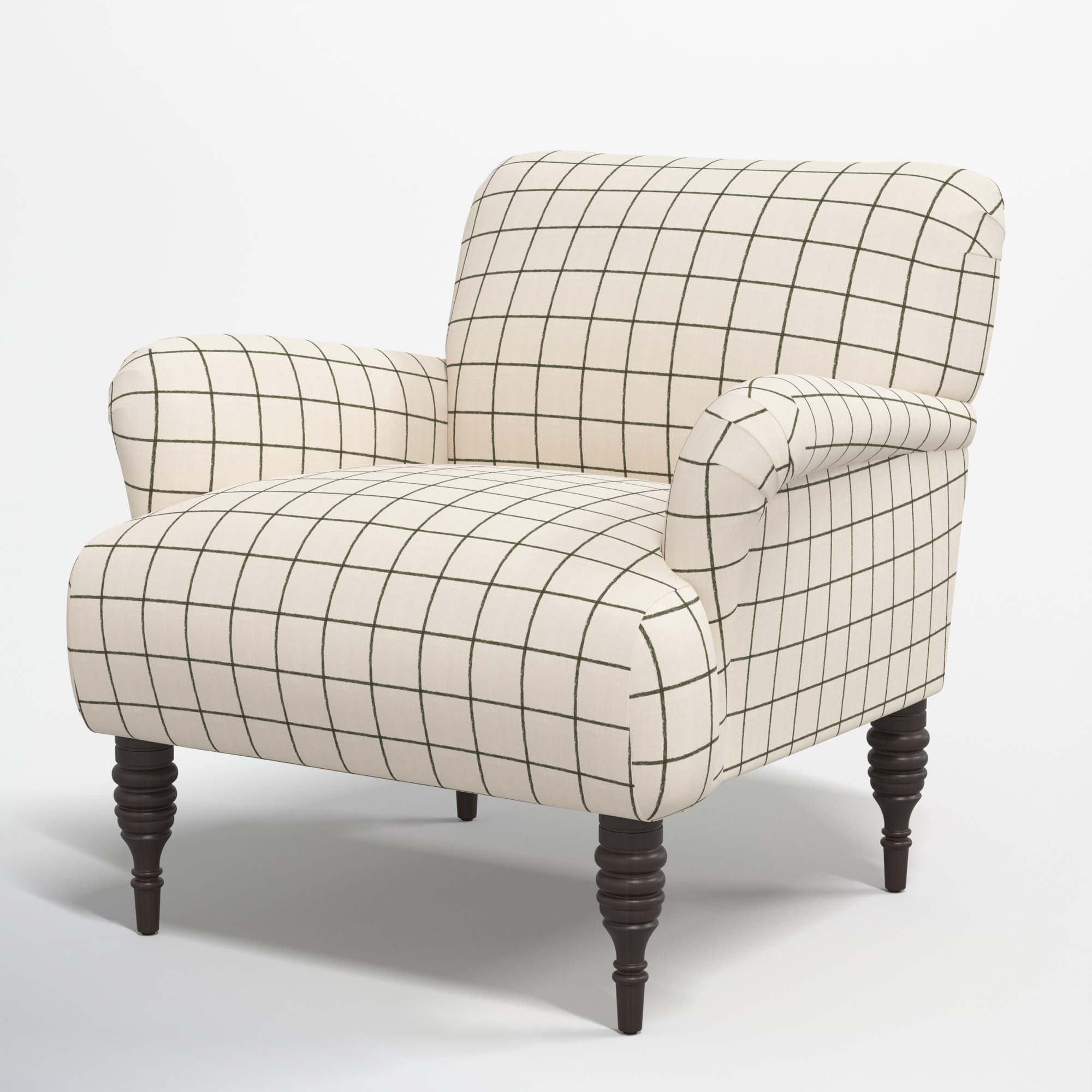 Allura Upholstered Armchair, Line Tattersall Green