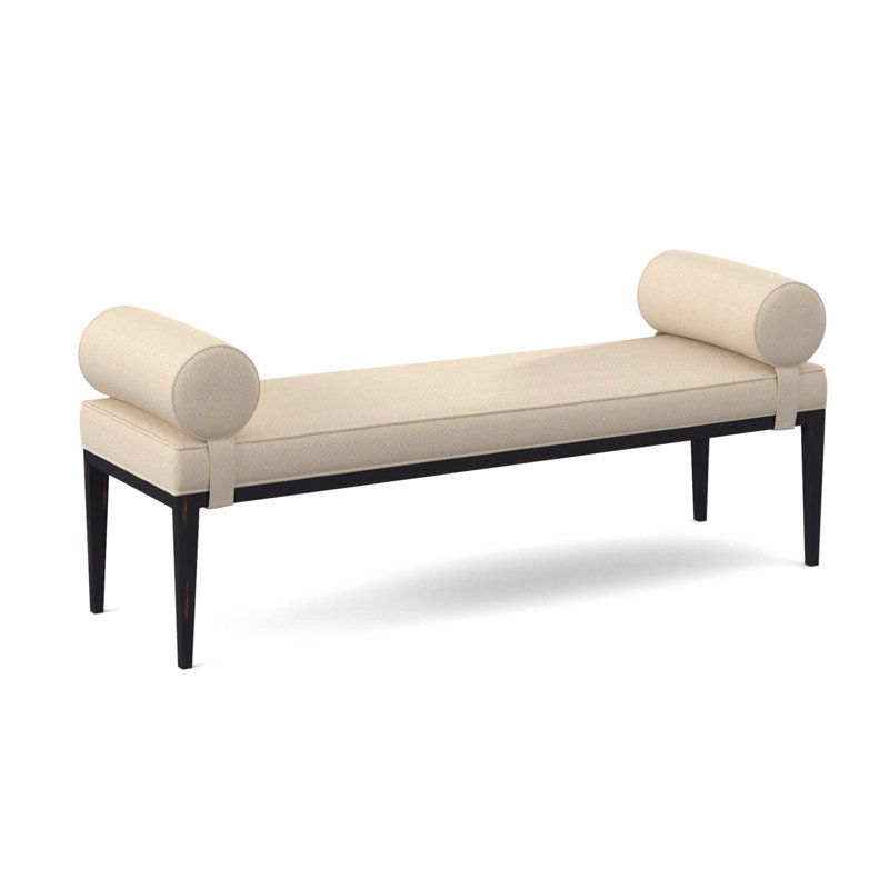 Brooklyn Upholstered Bench, Vintage Ebony, Filigree Ivory 100% Polyester