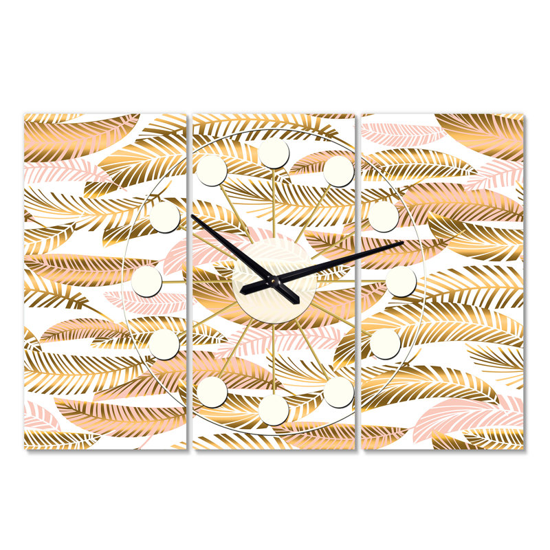 Horloge murale surdimensionnée tropicale iii Mid-Century