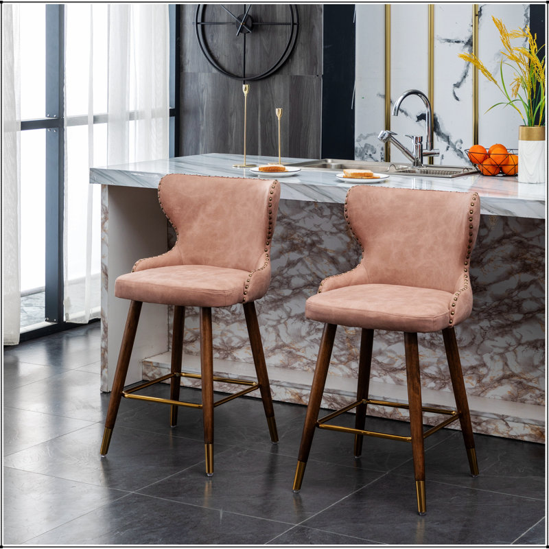 Ensemble de 2 tabourets de comptoir Nevis Mid-Century