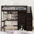 Full Size Loft Bed With Bookshelf,Drawers,Desk,And Wardrobe-Espresso