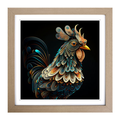 Chicken Ornamental Art - Framed Print
