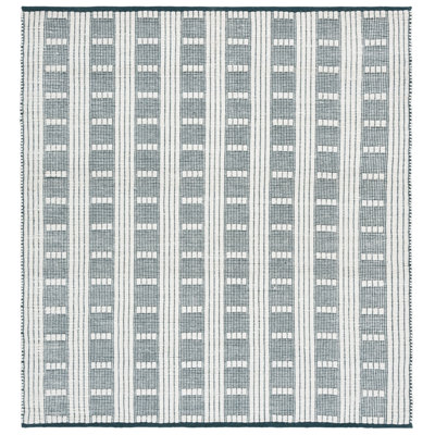 Vermont 951 Flatweave Wool/Cotton Geometric Rug in Green/Ivory