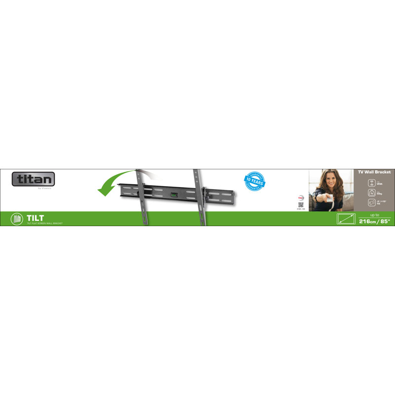 Titan Vivanco Single Screen Wall Mount, 108cm H x 76.3cm W