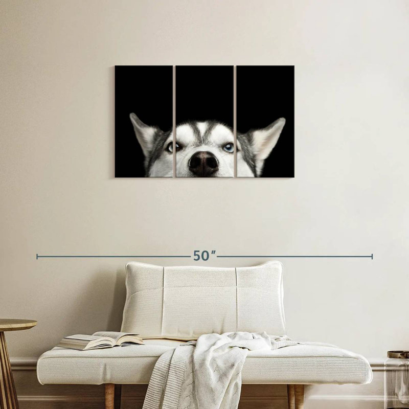 Brampt Peeking Siberian Husky, 20" H x 33" W