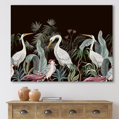 Chinoiserie avec oiseaux et pivoines III - peinture sur toile