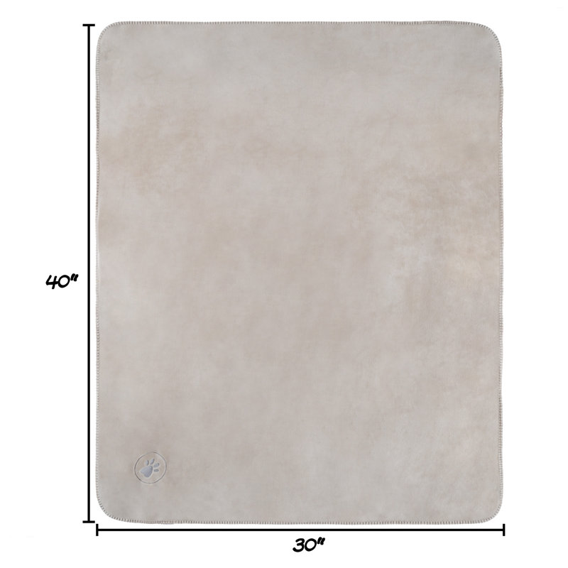 Tan Waterproof Plush Pet Blanket 40" x 30"